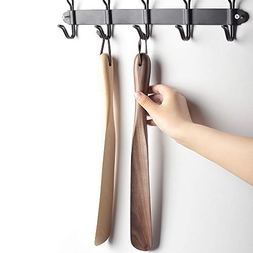 Heycell Walnut Wood Shoe Horn Shoehorn with Long Handle, 15 Inches (Walnut)