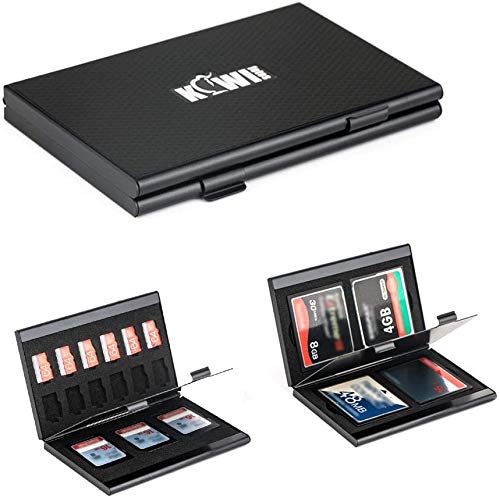 KIWIFOTOS Aluminum Memory Card Case Holder for SD SDXC SDHC/CF (Compact Flash) / MicroSD SDXC SDHC MSD TF/NS Card, SD Cards Holder Carrying Box Wallet Storage