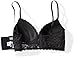 Amazon Brand - Mae Women's Lace Wirefree Padded Bralette (for A-C cups),Black,Small