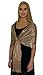 Shawls and Wraps for Evening Dresses, Metallic Sparkle Womens Wedding Bronze Beige Gold Shawl