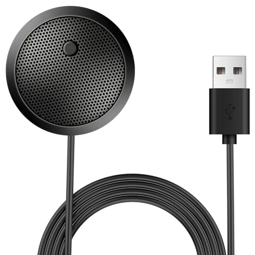ZestEcho Micrófono USB para PC, Micrófono de Condensador Omnidireccional 360° con Botón de Silencio, Micrófono para Ordenador de Sobremesa para Reuniones, Clases Online, Gaming, Streaming Plug & Play
