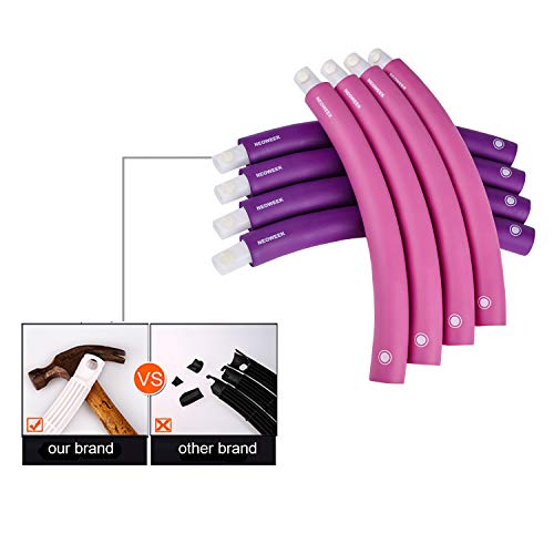 NEOWEEK | Upgraded | Weighted Hula Hoops for Exercise - 3lb, Professional Adult Hula Hoop for Weight Loss (Purple) - Thumbnail 2