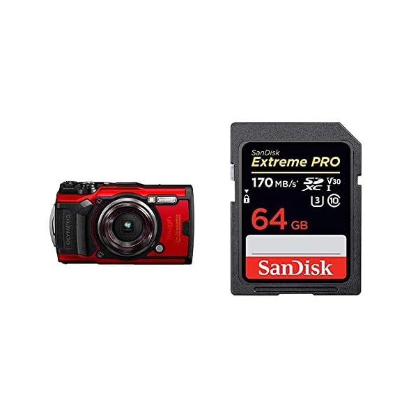 Olympus Tough TG-6 Actionkamera, 12 Megapixel Sensor, Digitale Bildstabilisierung, 4X-Weitwinkel-Zoom, 4k-Video…