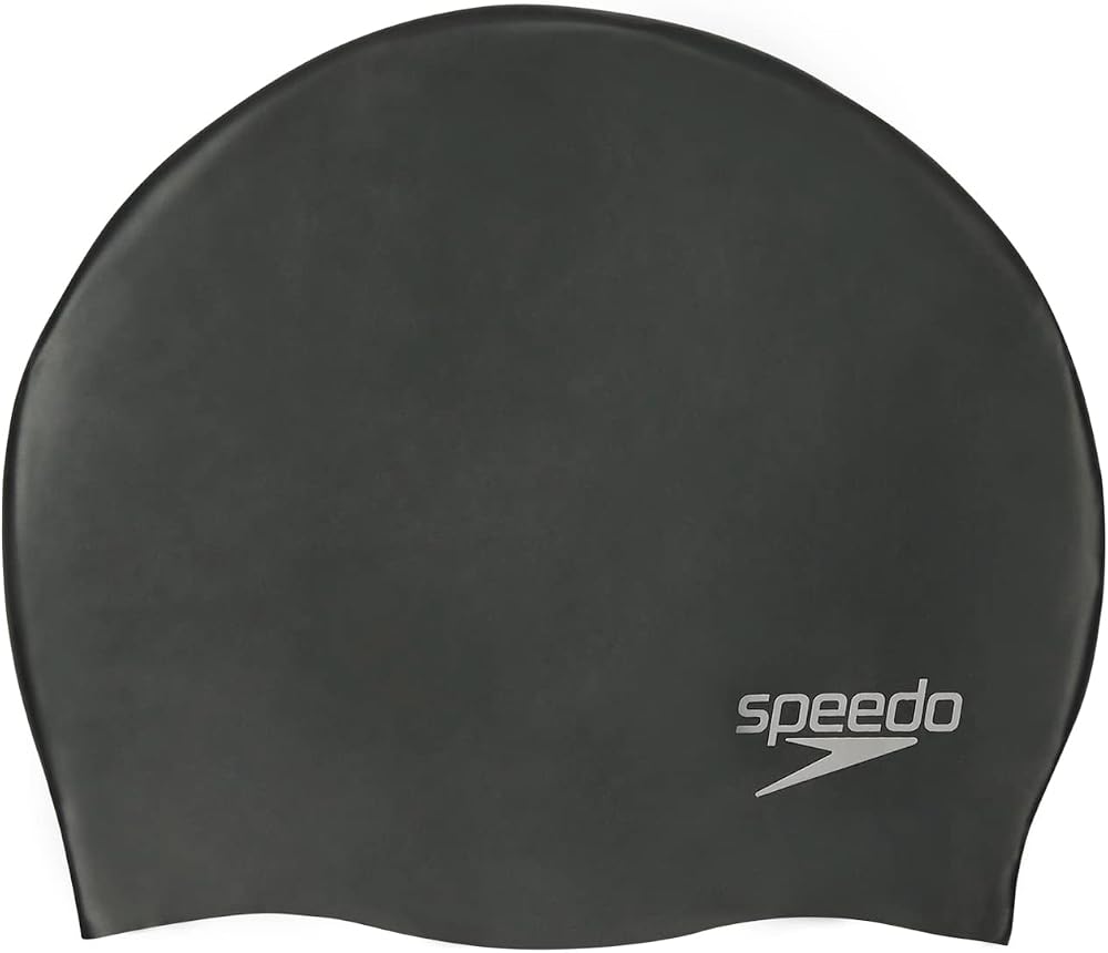 Speedo Unisex Plain Moulded Silicone Swimming Cap Hair Protection