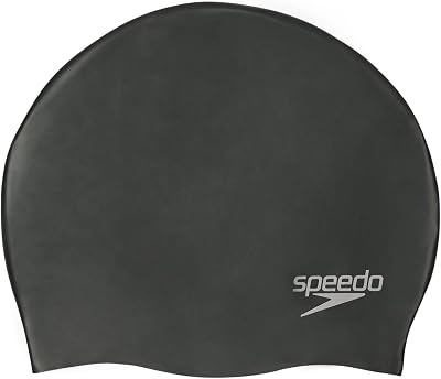 Speedo Unisex Plain Moulded Silicone Swimming Cap Hair Protection