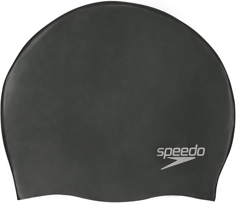 Speedo Unisex Plain Moulded Silicone Swimming Cap Hair Protection