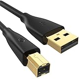 USB Printer Cable High Speed - Syncwrie 6.5ft USB 2.0 Printer Scanner Cable USB Type A Male to B Male Cord for HP, Canon, Dell, Lexmark, Epson, Xerox, Samsung &amp; More - Black