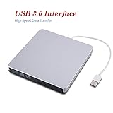 External DVD/CD-RW Drive ,SZYIKUER USB 3.0 Portable External DVD/CD-RW Burner&Drive&Write With Built-in USB Cable For Apple Macbook, Macbook Pro, Macbook Air And Other Desktop & Laptop-Silver