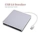 External DVD/CD-RW Drive ,SZYIKUER USB 3.0 Portable External DVD/CD-RW Burner&Drive&Write With Built-in USB Cable For Apple Macbook, Macbook Pro, Macbook Air And Other Desktop & Laptop-Silver