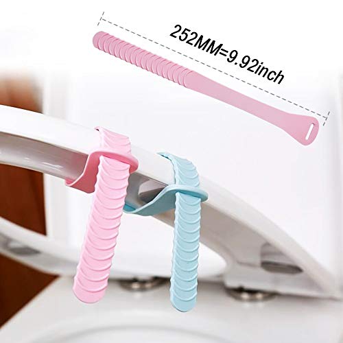Closestool Toilet Seat Raise Lifter, 2PCS (Blue+Pink) Toilet Cover Lid Handle Clean Lift Raise | Clean Way Avoid Touching Bacterial Stains