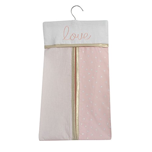Lambs & Ivy Baby Love 6Piece Crib Bedding Set Pink/Gold/White Hearts