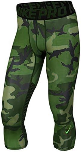 Nike Pro Hypercool Men's 3/4 Camo Training Tights (Small, Camo Green / Black)