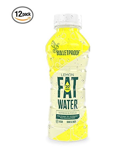Bulletproof FATwater, Sugar-free Ketogenic Brain Octane and B Vitamins, Drink Fat Power Up (Lemon)(pack of 12)