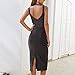 Women’s Pencil Sundress – Ladies Sexy Shiny Sleeveless Bodycon Cocktail Midi Dresses – V Neck Club Party Dressthumb 2