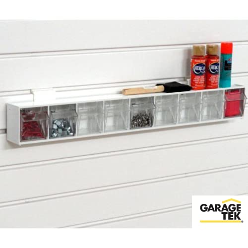 Garage Tek Slatwall Bins 6 Compartment Tip Storage Bins w/Wall Mount Bracket 35/8" x 235/8