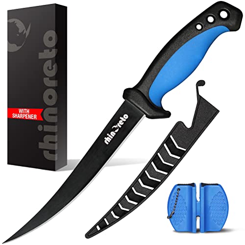 Rhinoreto Fish Fillet Knife and Fishing Knife Set with Sheath and