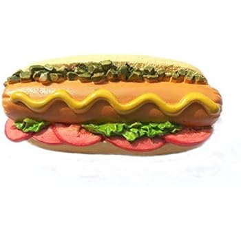 Cooked Hotdog Sandwich Garnished Fast-food Food Collection High Quality Resin 3d Fridge Magnet