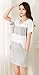 Epmami Women's Short Sleeves Breastfeeding and Nursing Striped Summer Dress Gray Size Large