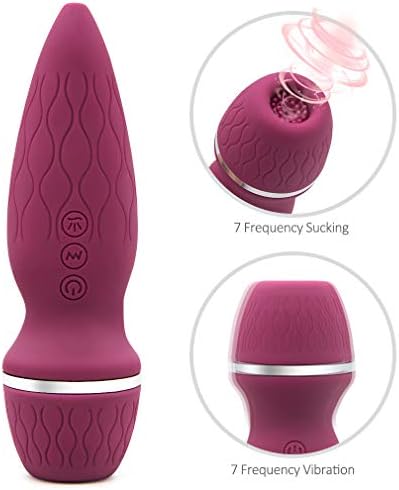 Female Tongue Vibrate Toy Oral Tongue Simulator, 12 Frequency Vibration& Suction Wand, Multi Speed Clitorial Sucking Toy for Woment-Shirt