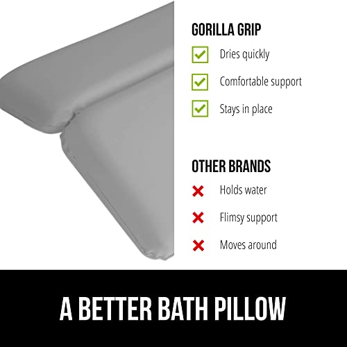 Gorilla Grip Luxury Bath Pillow, Slip Resistant Waterproof Bathtub Head