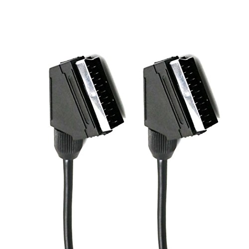 1.5m Scart to Scart Cable / Lead - 21 Pins Connected - Saorview, SKY, Freesat TV (Black)