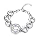 EVERLEAD Charm Waterproof Stainless Steel Glass Living Floating Locket Bracelet Screw Locket Bracelet