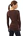 PattyBoutik Women Raglan V Neck Ruched Sides Top (Medium Brown Medium)