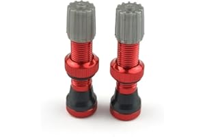 2pcs 40mm Red Tubeless Air Valve Aluminum Alloy Tyre Valve Round Base Small Size Valves for MTB Road Bike Tubeless Valve Stem