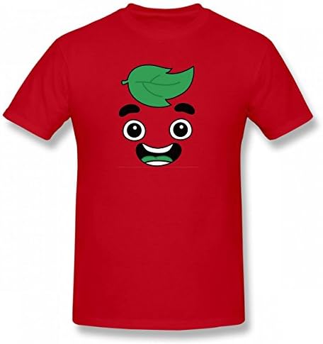 xdondoo Cartoon Guava Juice Face Cute Tshirt Printed Cotton T-Shirts Tops Logo Men Tee Red