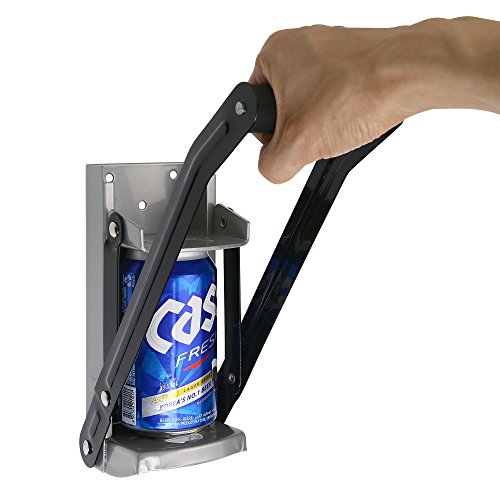 Aynoo 12 oz Can Crusher for recycling/Bottle Opener Smasher, Crushes Soda Cans and Beer Cans Wall Mounted- Eco-Friendly Recycling Tool Heavy Duty Aynoo Metal Can Crusher/Smasher (12oz Grey)