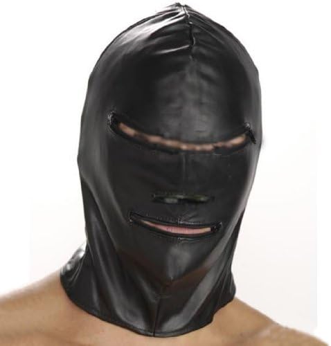 Soft Leather Eye- Zipper Lased Punisher Obedient Slave Guillotine Hood Lightweight Unisex