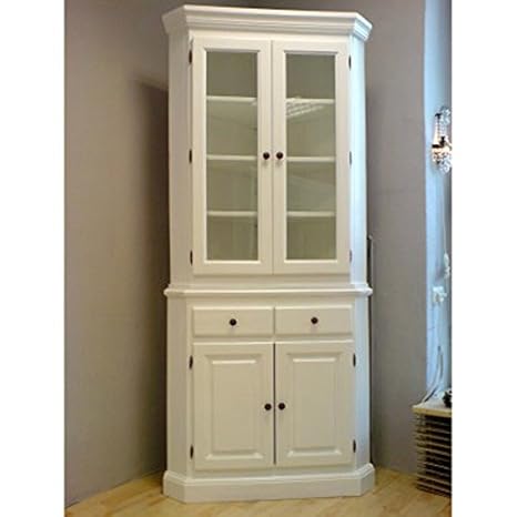 Eckvitrine Weiß Landhaus