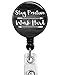 TS - Stay Positive Work Hard Retractable ID Card Badge Holder with Alligator Clip, Medical Nurse Badge ID, Office Employee Name Badge