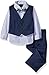 Nautica Boys' Fine Tick Vest Set with Bow Tie