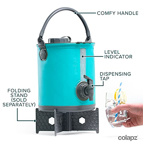 Colapz 8L 2-in-1 Collapsible Water Container with Tap & Lid – BPA-Free Camping Water Carrier & Folding Bucket – Portable Camping Water Dispenser for Caravan, Campervan & Outdoor Use