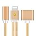 2 in 1 Braided Lightning to 3.5mm Headphone Jack Splitter Adapter & Charger Cable Converter for iPhone 7/ 7 Plus