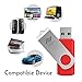 Imphomius 32GB 10 Pack USB 2.0 Flash Drive Thumb Drives with Led Indicator Light 32 GB Swivel Memory Storage Backup Stick with Keychain for Computer/Laptop/PC (Mixed Colors)