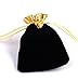LBS Heavy Duty Drawstring Organza Wedding Gift Jewellery Candy Pouch Bags (10PC Black Velvet Bag 12x15cm)