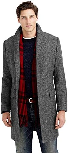 Ryan Seacrest Distinction Mens Slim Fit Wool Herringbone Coat 42R Charcoal