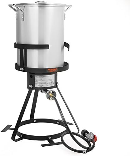 30 QT Turkey Fryer Pot and Gas Stove Burner Stand, 6 Pc Set