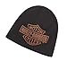 Harley-Davidson Men's Logo Knit Hat, Black & Orange