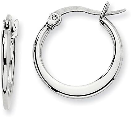 Stainless Steel Polished Tappered Hinged Post Hoop Earrings 2mm x 20mm
