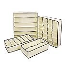 YIMAN™ Collapsible Storage Boxes Organizer Drawer Divider 4 Set, for Bra Underwear Socks Color: Beige