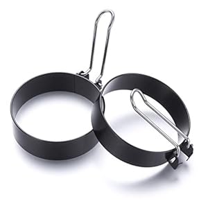 UPKOCH 2 stuks roestvrijstalen spiegelei-vormpjes, anti-aanbak, eierringen, vorm, eieren, pannenkoekvorm, eieren, koken…