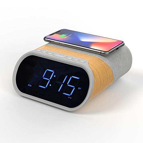i-box Alarm Clocks for Bedrooms, Bluetooth Speaker, Alarm Clock with Wireless Charging, Alarm Clock Radio, FM Radio, DAB Radio, 2 x USB Ports, Digital Alarm Clock