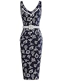 MUXXN Women's 1950s Retro Vintage Cap Sleeve Coaktail Swing Dress