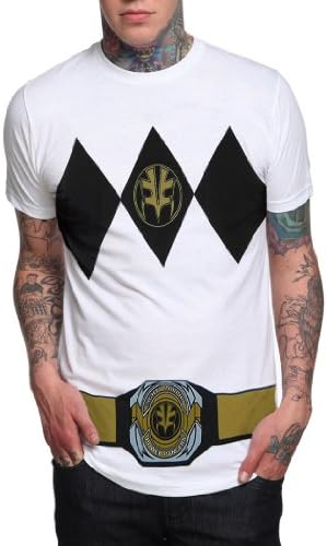 Power Rangers White Ranger with Belt Costume T-Shirt-Large