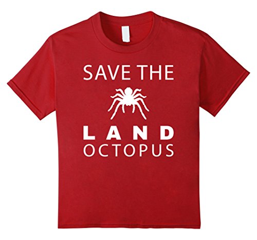 unisex-child Save The Land Octopus funny Tarantula Spider T-Shirt 8 Cranberry