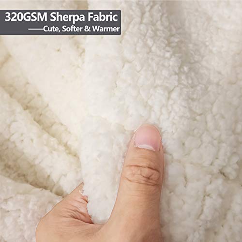 Bood Sherpa Weighted Blanket 15 Pounds, Plush Fleece Minky 15 lb