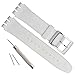 Silver Plated Stainless Steel Buckle Waterproof Silicone Rubber Watch Strap Watch Band (17mm, White)